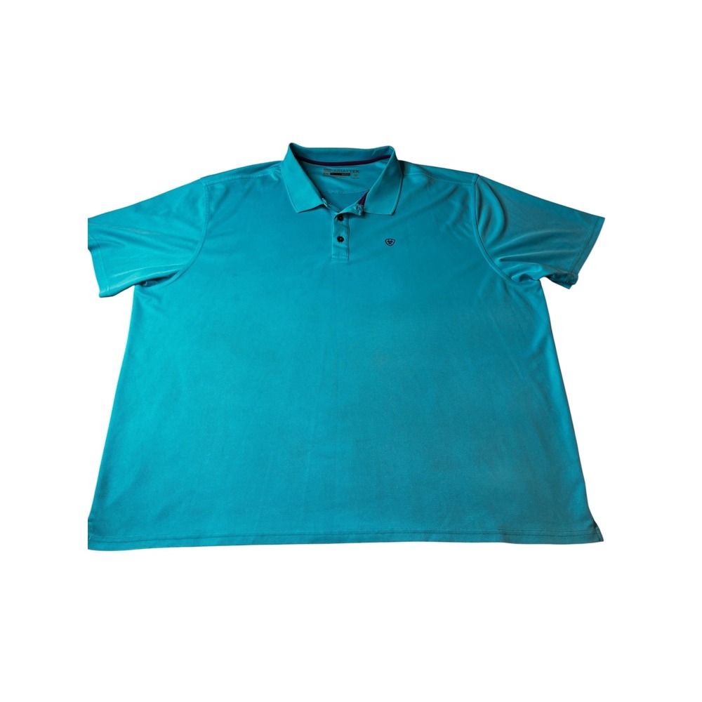 Ariat Mens AriatTEK Series Performance Polo Shirt Turquoise Blue 3XL